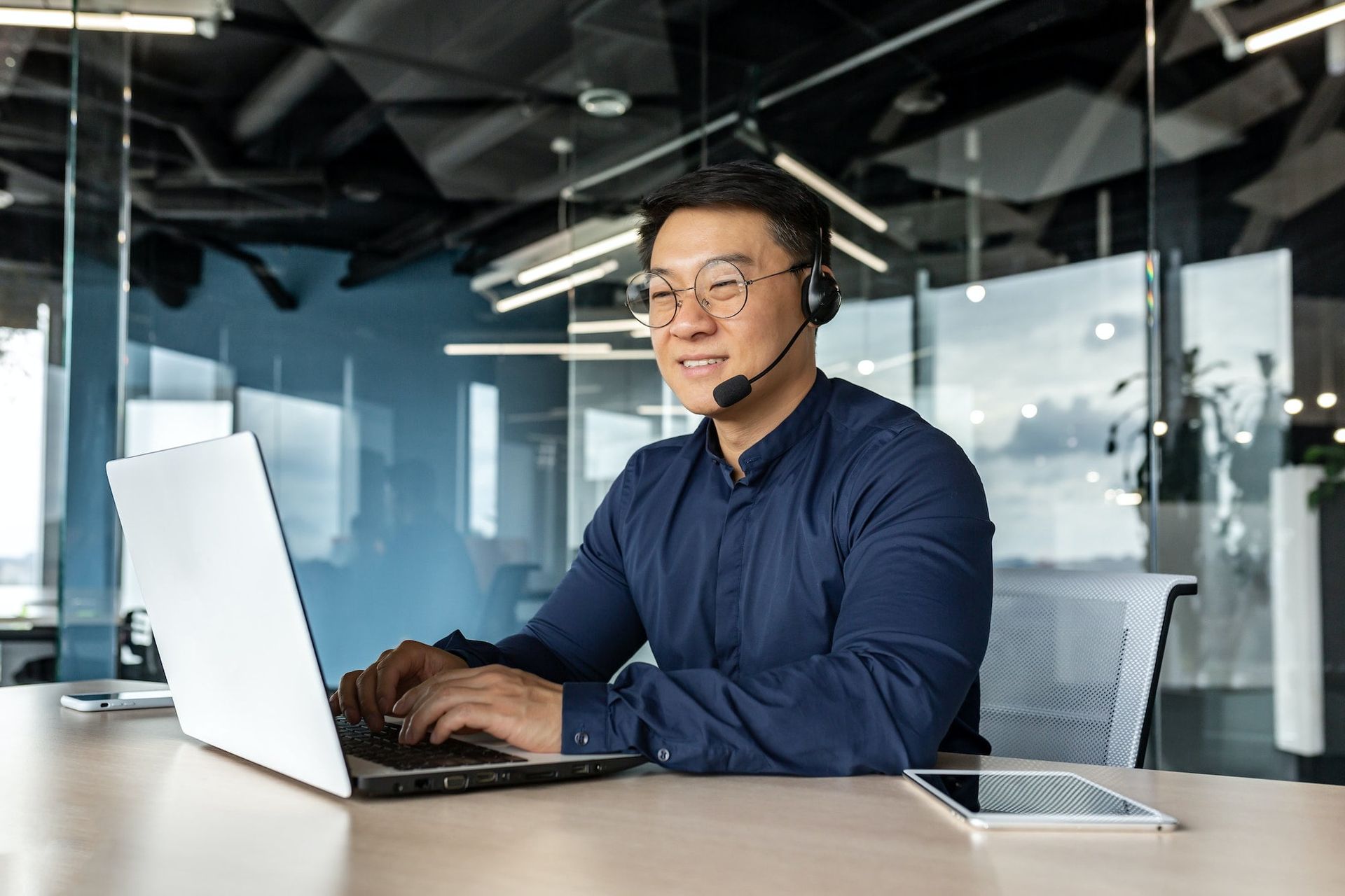 Business support advisor on a video call